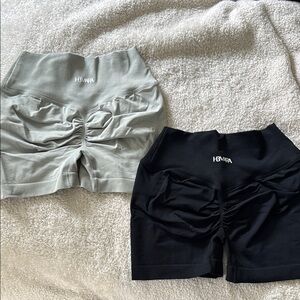 H3mara Athletic Shorts Black and Gray Stretchy Design